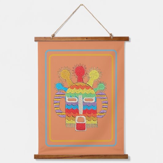 Diablo Huma Masker Tapestry - Rust Background Hangend Wandkleed (Voorkant)