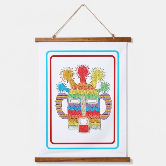 Diablo Huma Masker Tapestry - Witte achtergrond Hangend Wandkleed (Voorkant)