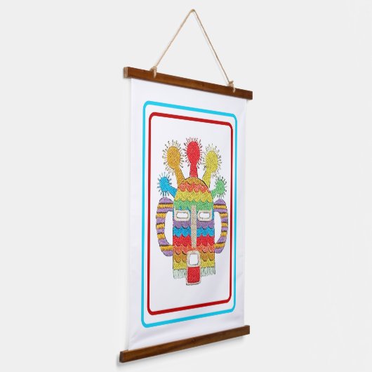 Diablo Huma Masker Tapestry - Witte achtergrond Hangend Wandkleed (Gebogen)