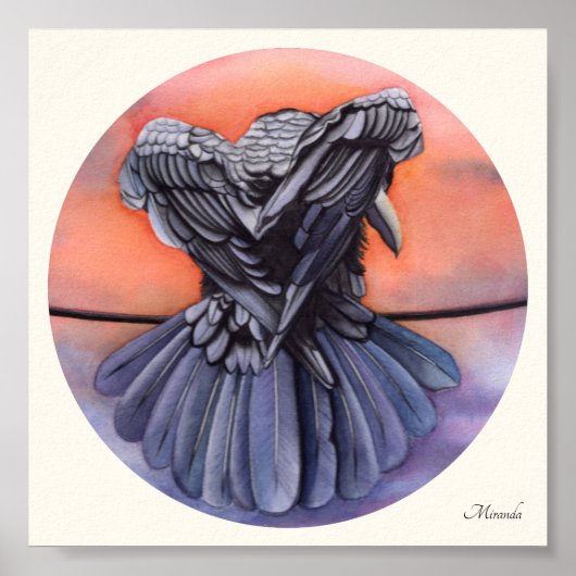 Diablo The Crow Black Raven Art Print Miranda (Voorkant)