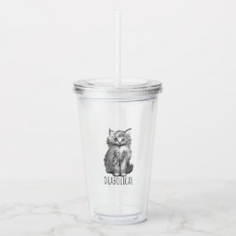 Diabolical Cute Fluffy Kitten Acryl Drinkbeker