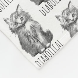 Diabolical Cute Fluffy Kitten Fleece Deken