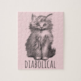 Diabolical Cute Fluffy Kitten Legpuzzel