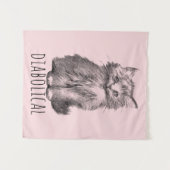 Diabolical Cute Fluffy Kitten Light Pink Wandkleed (Voorkant (horizontaal))