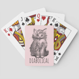 Diabolical Cute Fluffy Kitten Pokerkaarten
