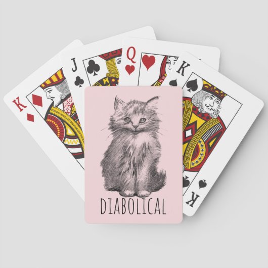 Diabolical Cute Fluffy Kitten Pokerkaarten (Achterkant)