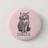 Diabolical Cute Fluffy Kitten Ronde Button 5,7 Cm (Voorkant)