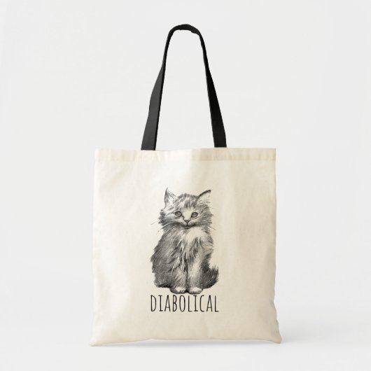 Diabolical Cute Fluffy Kitten Tote Bag (Voorkant)