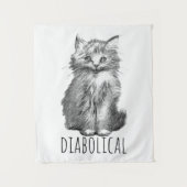 Diabolical Cute Fluffy Kitten Wandkleed (Voorkant)