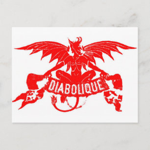 Diabolque Devil Satan  Cigar Label Art Briefkaart