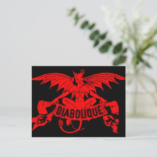 Diabolque Devil Satan  Cigar Label Art Briefkaart (Staand voorkant)