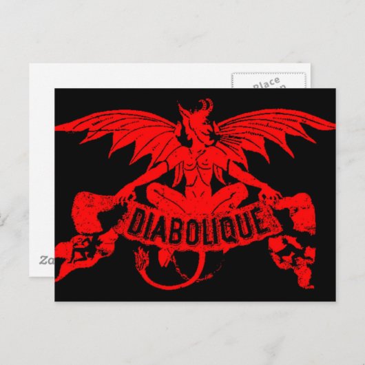 Diabolque Devil Satan  Cigar Label Art Briefkaart (Voorkant / Achterkant)