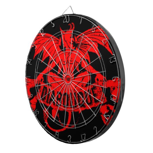 Diabolque Red Devil Winged Demon Satan Game Dartbord (Voorkant Rechts)