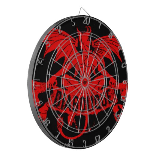 Diabolque Red Devil Winged Demon Satan Game Dartbord (Voorkant Links)
