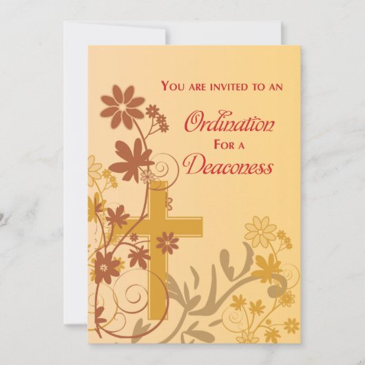 Diacones uitnodiging tot wijding Kruis kronkels  (Voorkant)