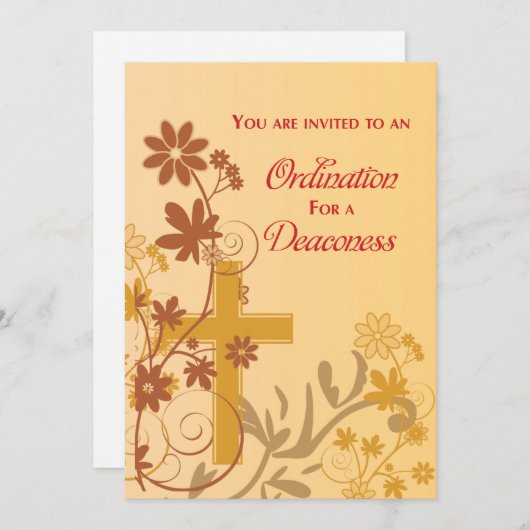 Diacones uitnodiging tot wijding Kruis kronkels  (Voorkant / Achterkant)