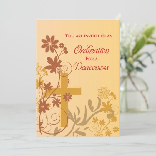 Diacones uitnodiging tot wijding Kruis krullen (Staand voorkant)