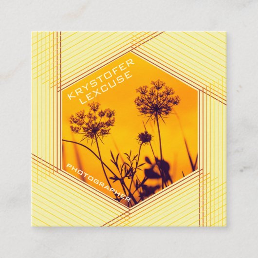 Diafragma Zeshoek Aanpasbare Foto Fotograaf Vierkante Visitekaartje (Voorkant)