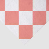 Diag Gecontroleerd Groot - Wit en Koraal Roze Tissuepapier (Detail)