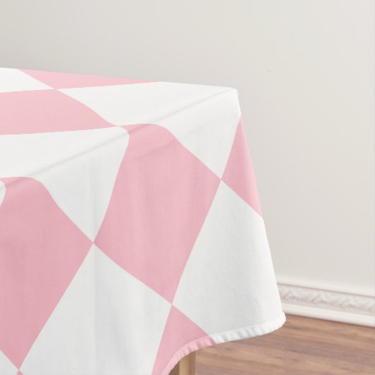 Diag Gecontroleerd Groot - Wit en Roze Tafelkleed (Voorbeeld)