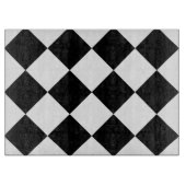 Diag Gecontroleerd Groot - Wit en Zwart Snijplank (Voorkant)