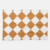 Diag Gecontroleerd - Wit en Ochre Theedoek (Horizontaal)