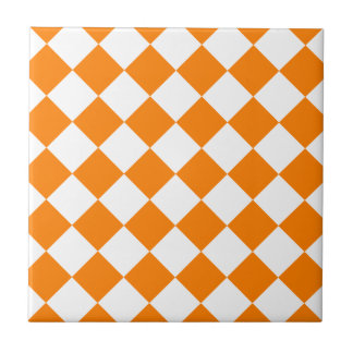 Diag Gecontroleerd - Wit en Oranje Tegeltje