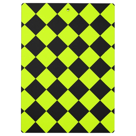 Diag Gecontroleerd - zwart en fluorescerend geel Klembord (Achterkant)