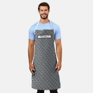 Diag Grieks Sleutelpatroon DIY Kleuren Zwart Wit S Schort