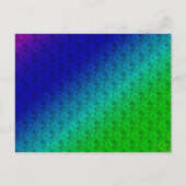 Diag Rainbow Gradient Floral Pattern Blue Briefkaart (Voorkant)