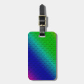 Diag Rainbow Gradient Floral Pattern Blue Green Bagagelabel (Voorkant verticaal)