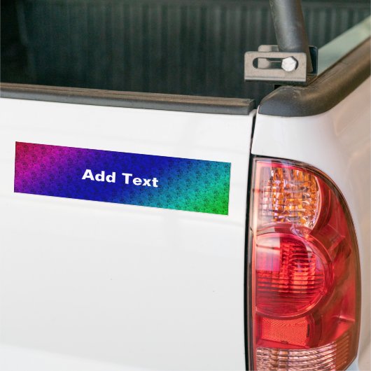 Diag Rainbow Gradient Floral Pattern Blue Green Bumpersticker (Op Truck)