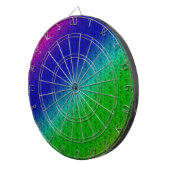 Diag Rainbow Gradient Floral Pattern Blue Green Dartbord (Voorkant Rechts)