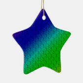 Diag Rainbow Gradient Floral Pattern Blue Green Keramisch Ornament (Rechts)