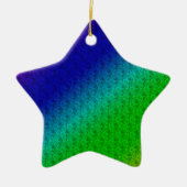 Diag Rainbow Gradient Floral Pattern Blue Green Keramisch Ornament (Voorkant)