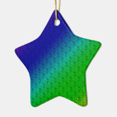 Diag Rainbow Gradient Floral Pattern Blue Green Keramisch Ornament (Links)
