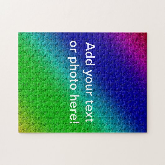 Diag Rainbow Gradient Floral Pattern Blue Green Legpuzzel (Horizontaal)