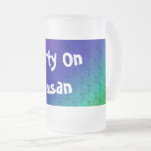 Diag Rainbow Gradient Floral Pattern Blue Green Matglas Bierpul (Voorkant rechts)