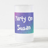 Diag Rainbow Gradient Floral Pattern Blue Green Matglas Bierpul (Center)