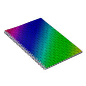 Diag Rainbow Gradient Floral Pattern Blue Green Notitieboek (Rechterzijde)