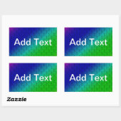 Diag Rainbow Gradient Floral Pattern Blue Green Rechthoekige Sticker (Vel)
