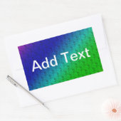 Diag Rainbow Gradient Floral Pattern Blue Green Rechthoekige Sticker (Envelop)