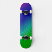 Diag Rainbow Gradient Floral Pattern Blue Green Skateboard (Voorkant)