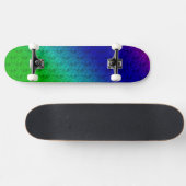 Diag Rainbow Gradient Floral Pattern Blue Green Skateboard (Horizontaal)