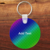 Diag Rainbow Gradient Floral Pattern Blue Green Sleutelhanger (Voorkant)