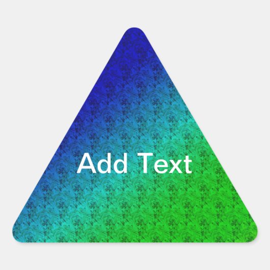 Diag Rainbow Gradient Floral Pattern Blue Green Sticker (Voorkant)