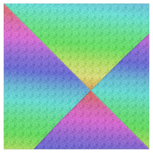 Diag Rainbow Gradient Floral Pattern Blue Green Stof (Close Up)