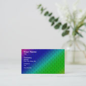 Diag Rainbow Gradient Floral Pattern Blue Green Visitekaartje (Staand voorkant)