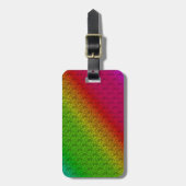Diag Rainbow Gradient Floral Pattern Green Bagagelabel (Voorkant verticaal)