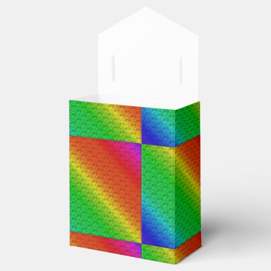 Diag Rainbow Gradient Floral Pattern Green Bedankdoosjes (Geopend)